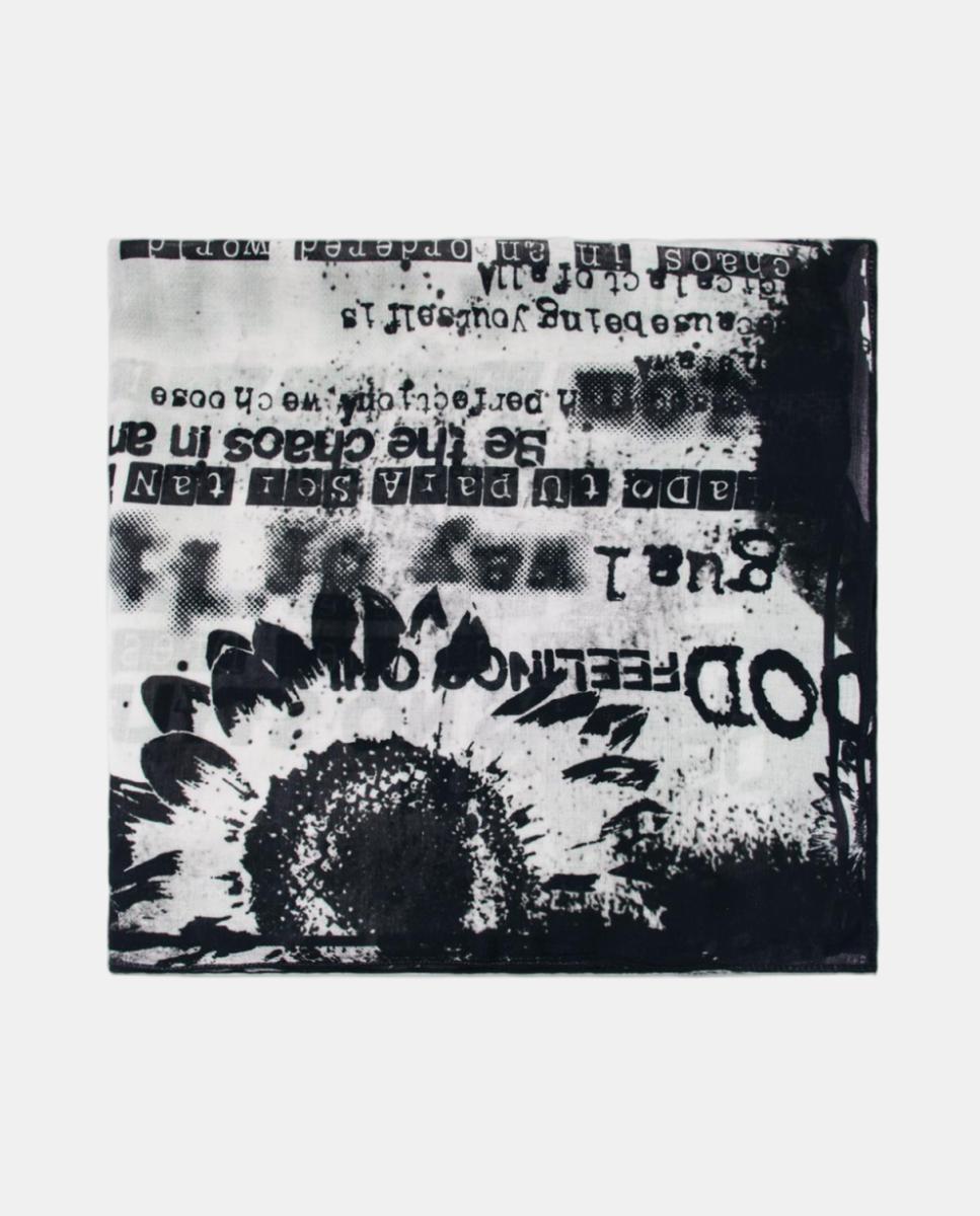 Écharpe Retangular com Letras Cru-4
