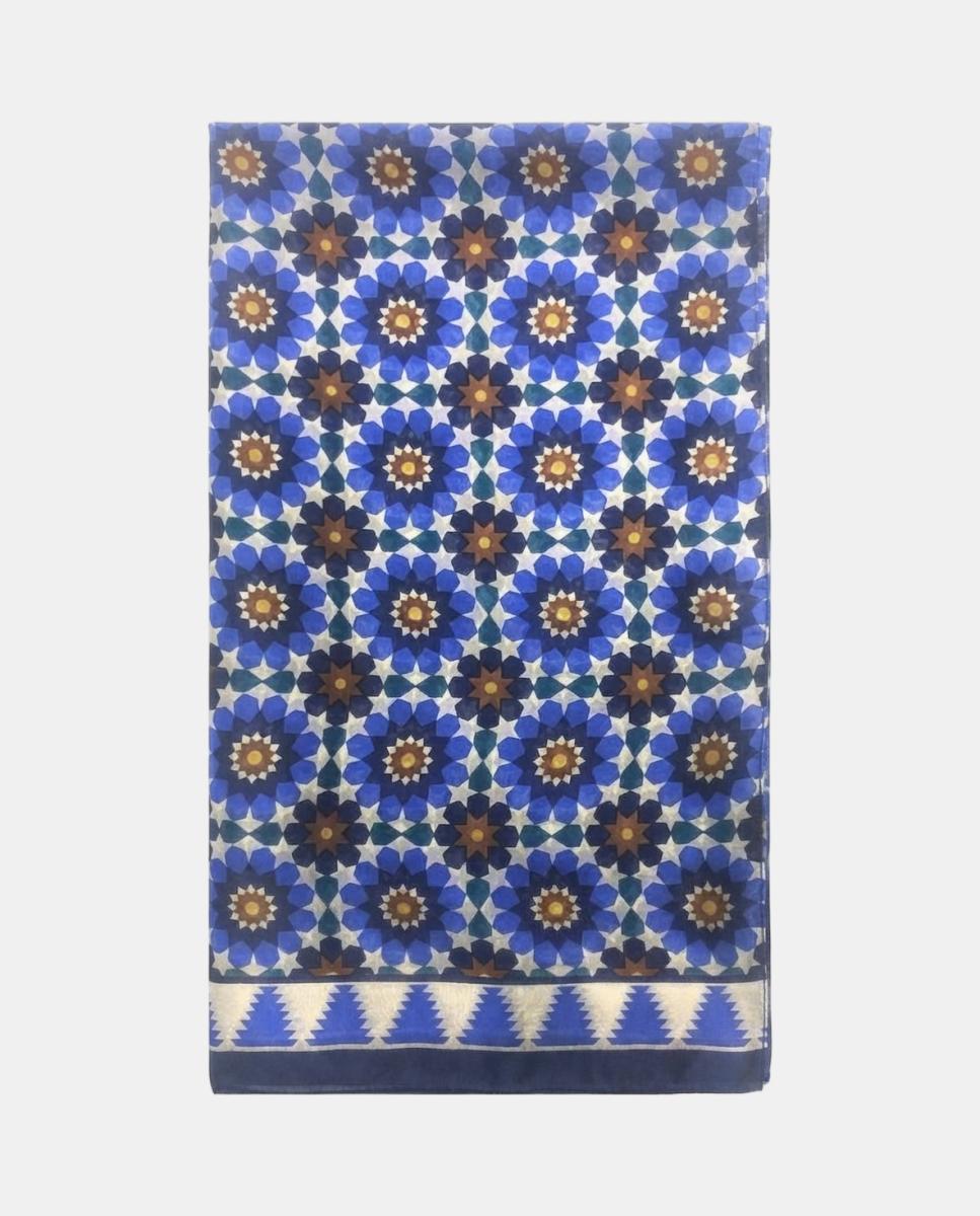 Imagen 0 de Fular grande de seda Azul