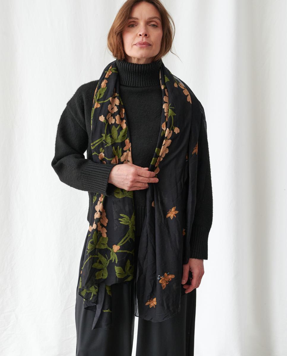 Écharpe - Wisteria Black Preto-2