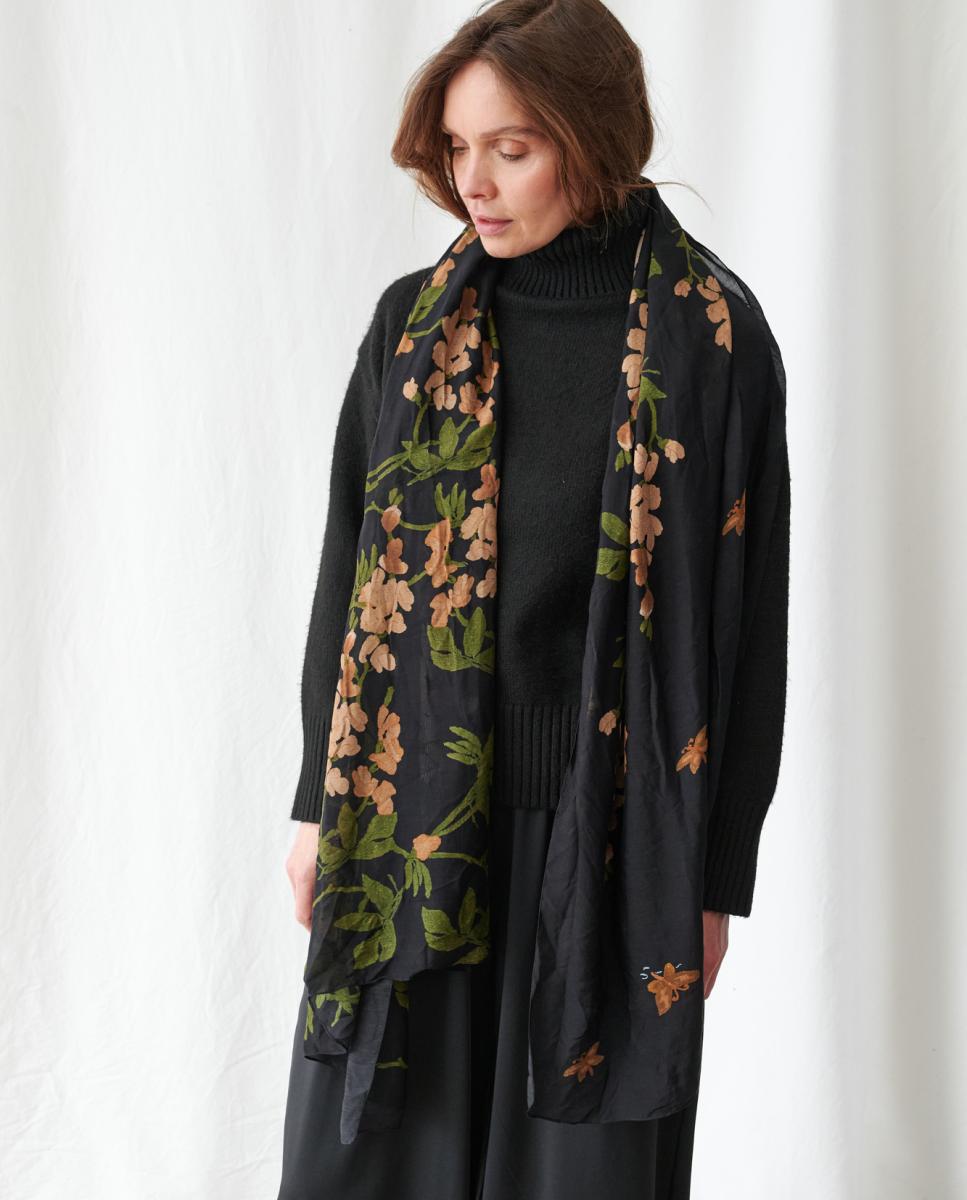 Écharpe - Wisteria Black Preto-3