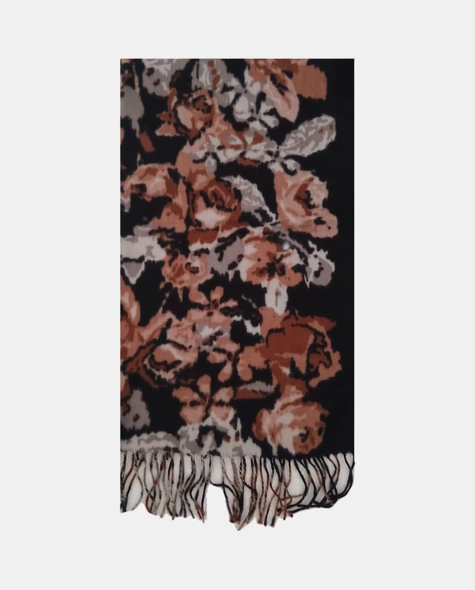 Imagem 0 de Écharpe Retangular de Poliéster Suave com Estampado Floral Grande