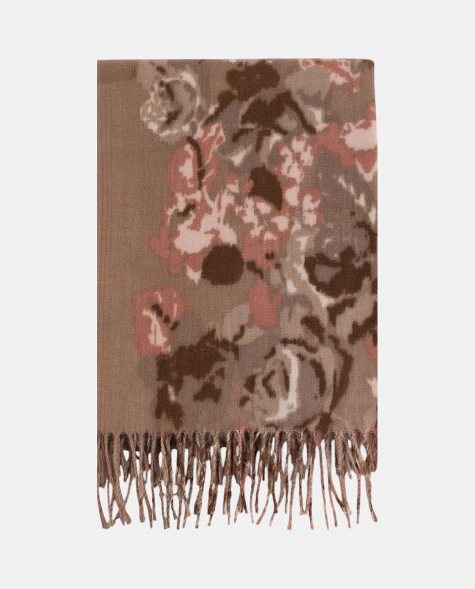 Imagen 1 de Fular rectangular de poliéster suave con estampado floral maxi Rosa