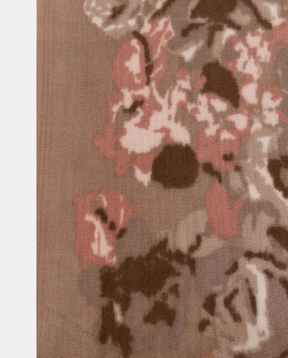 Imagen 2 de Fular rectangular de poliéster suave con estampado floral maxi - Kbas - Rosa Rosa