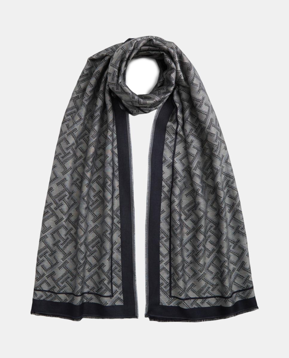 Fular de mujer con estampado monogram - Tommy Hilfiger - Azul marino Azul marino-1