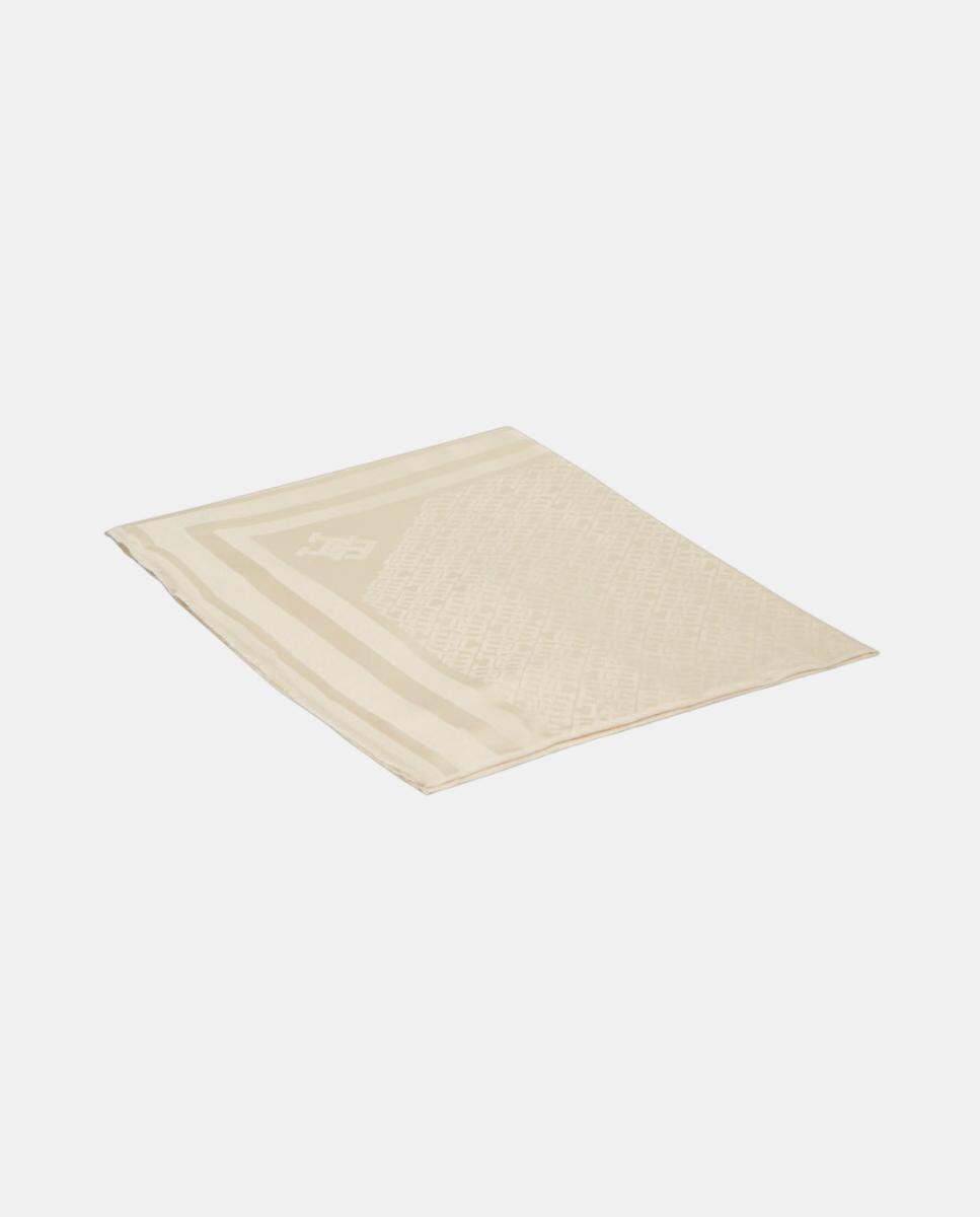 Écharpe com Estampado de Monograma Creme-2