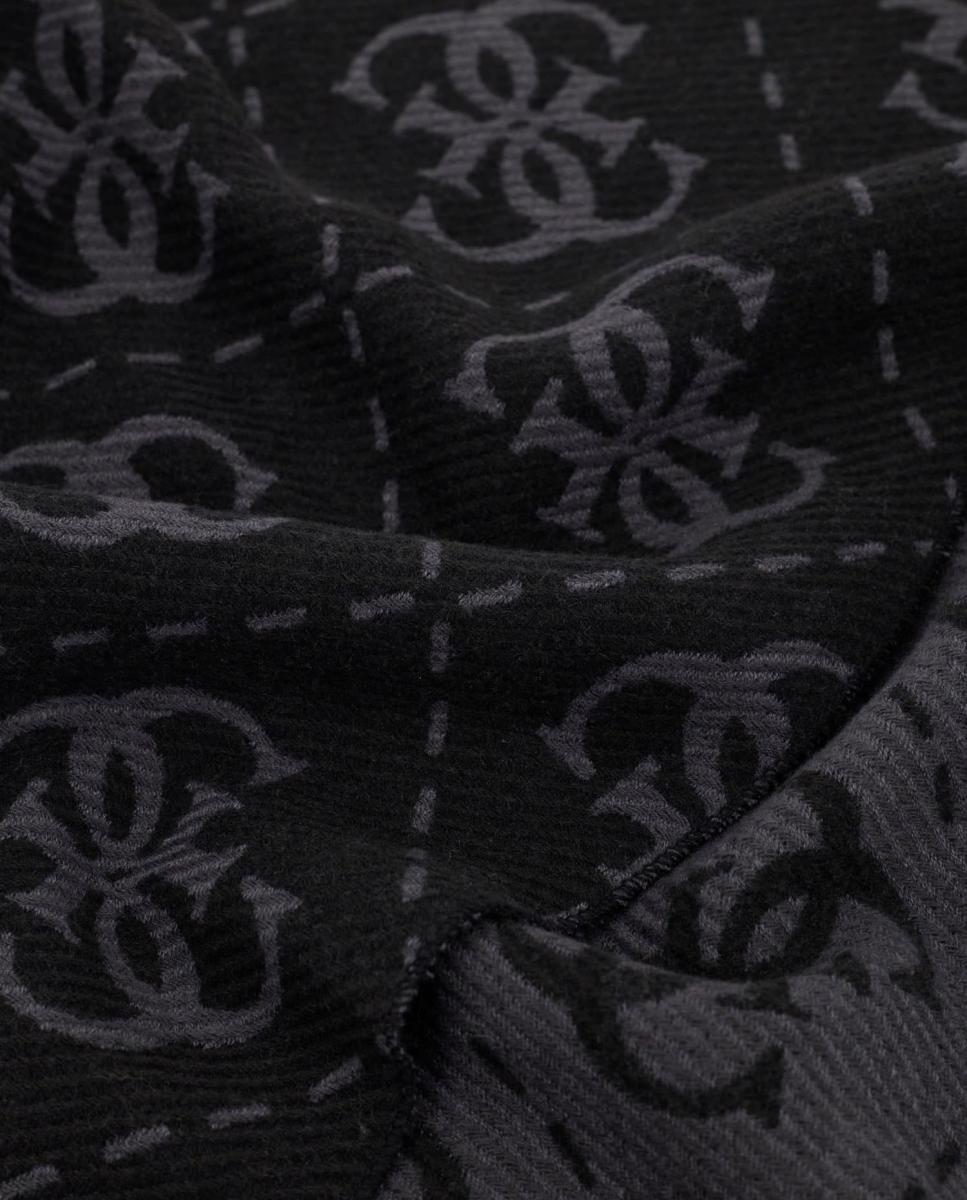Lenço de Jacquard com Monograma de Logótipo para Mulher Cinzento-escuro-3