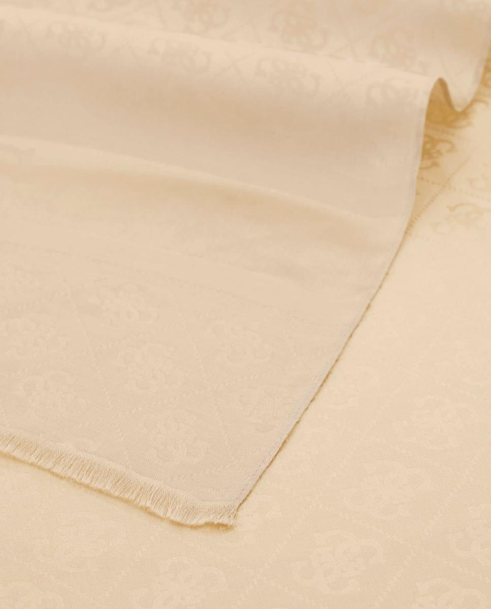 Lenço de Jacquard com Monograma de Logótipo para Mulher Bege-2