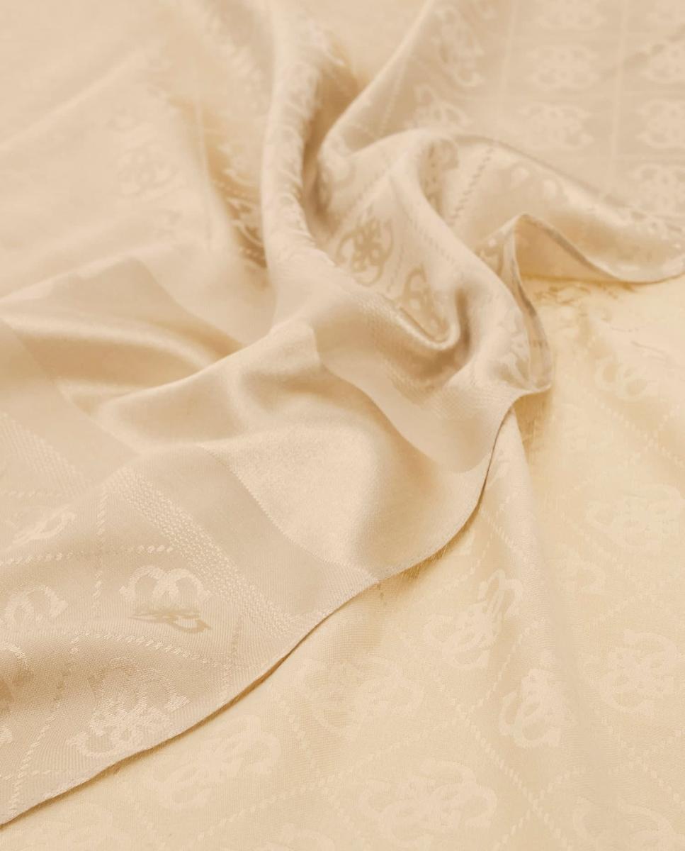 Lenço de Jacquard com Monograma de Logótipo para Mulher Bege-3