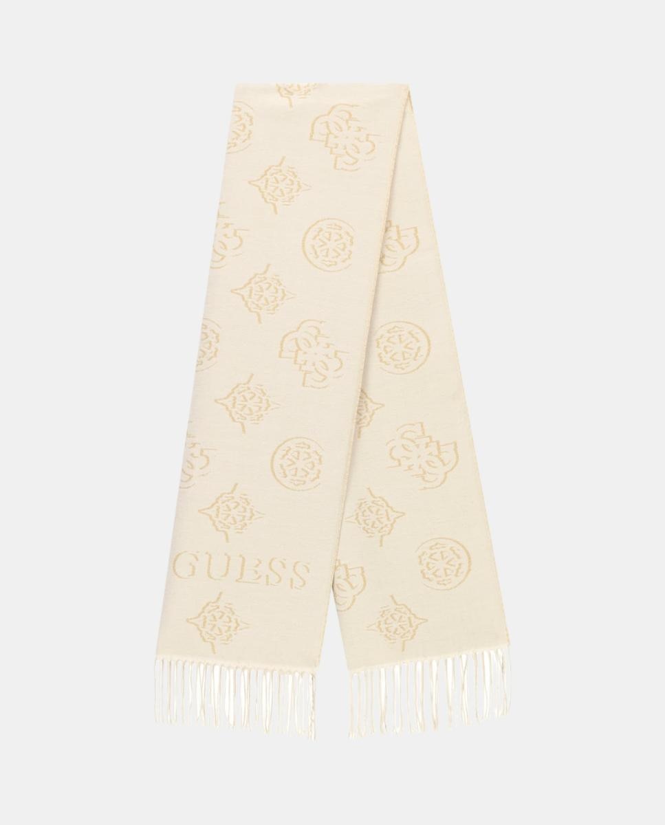 Lenço de Jacquard com Monograma de Logótipo para Mulher Natural-2
