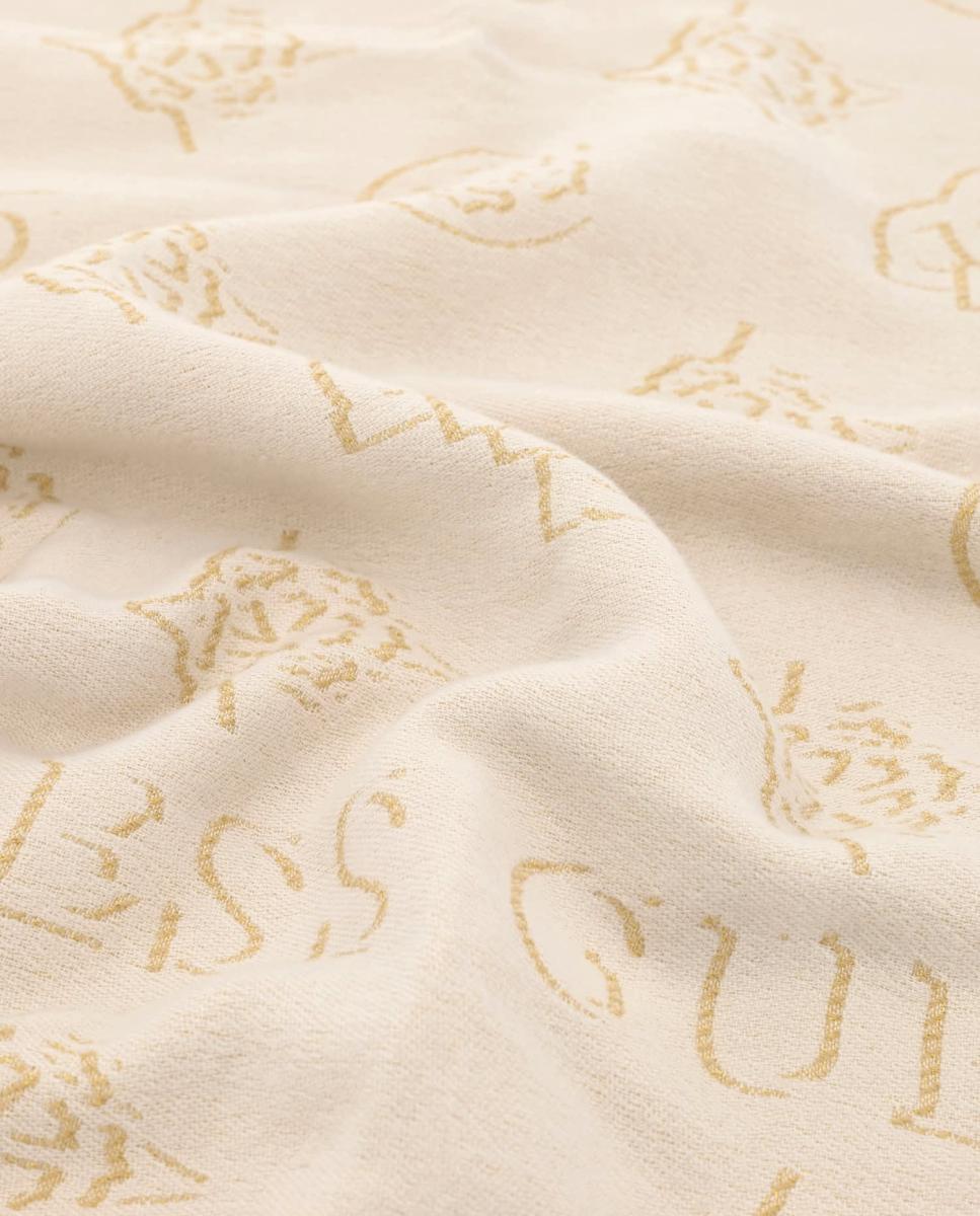Lenço de Jacquard com Monograma de Logótipo para Mulher Natural-3