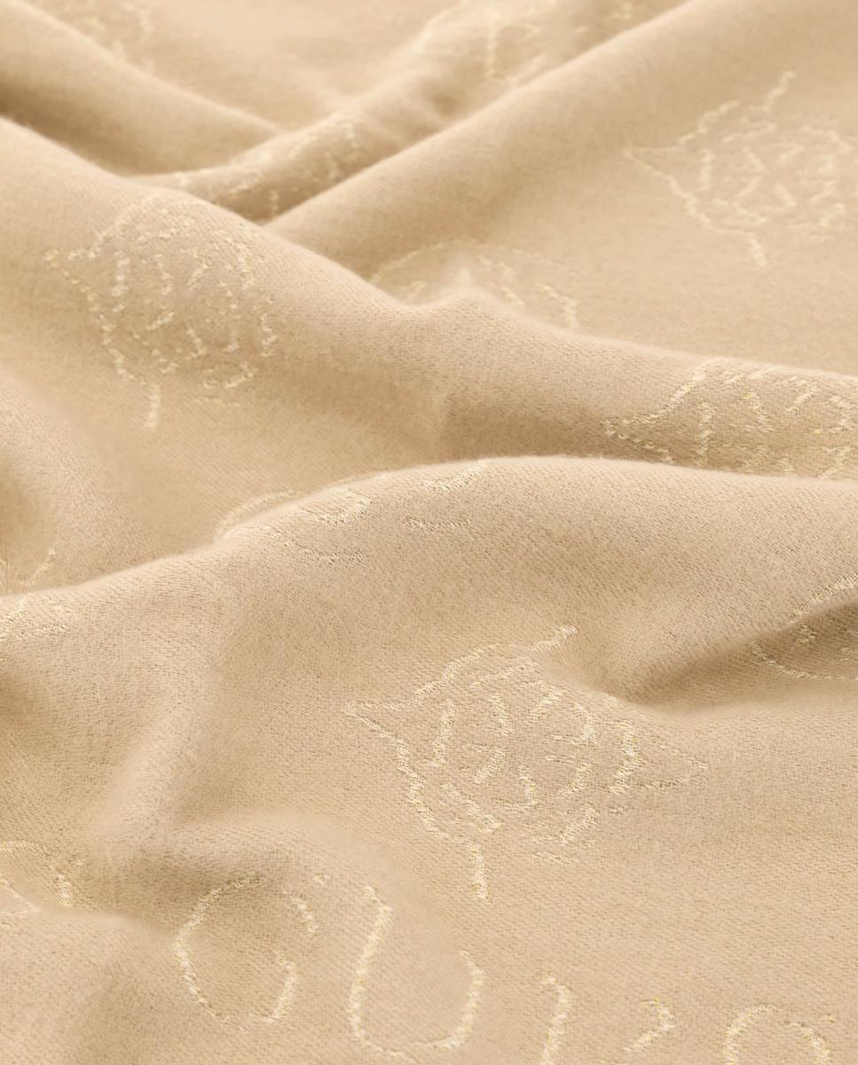 Lenço de Jacquard com Monograma de Logótipo para Mulher Bege-3
