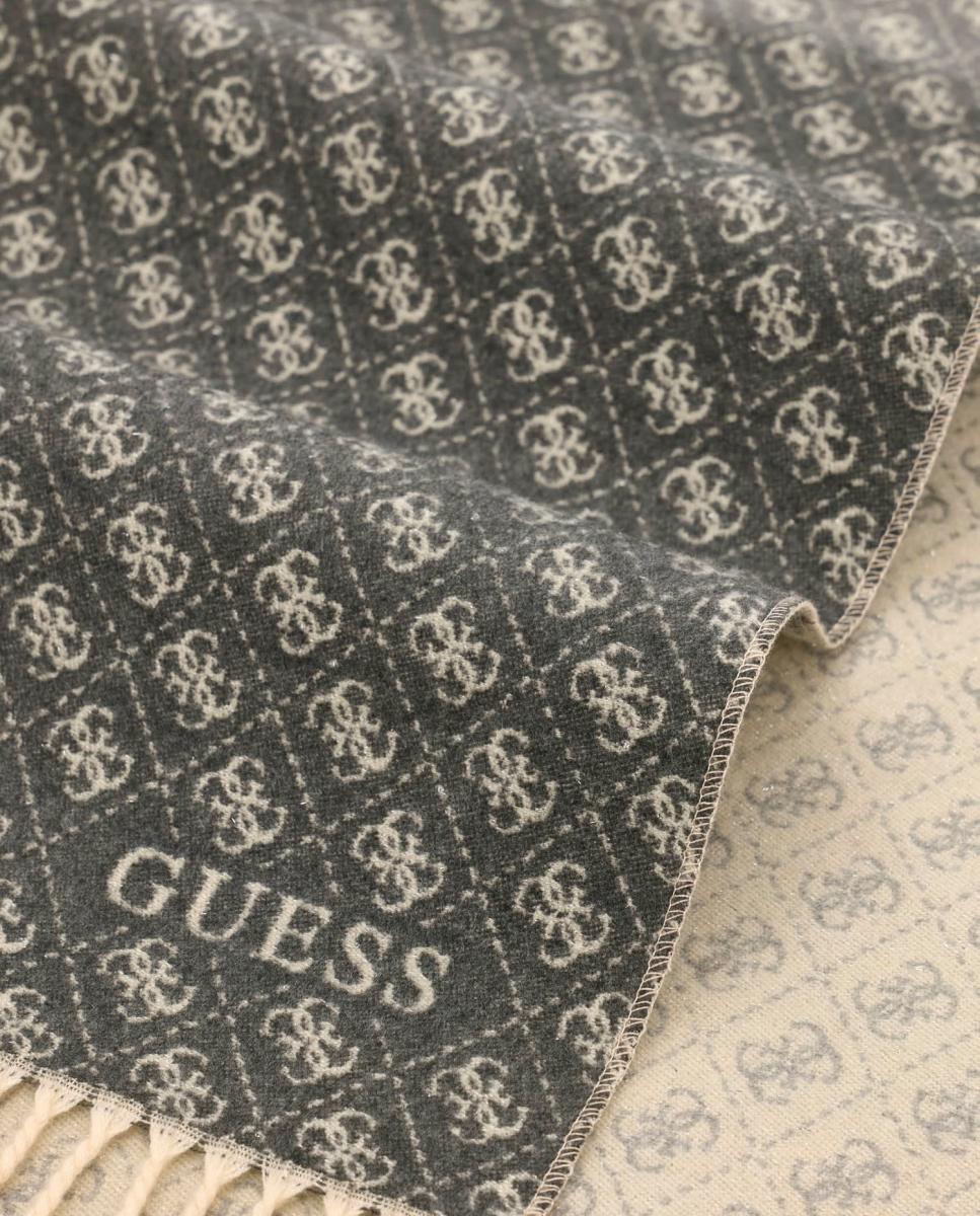 Lenço de Jacquard com Monograma de Logótipo para Mulher Cinzento-2