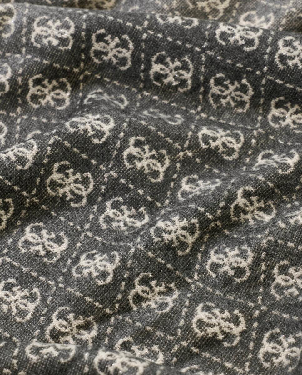 Lenço de Jacquard com Monograma de Logótipo para Mulher Cinzento-3