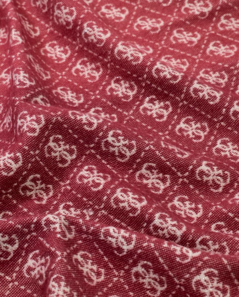 Lenço de Jacquard com Monograma de Logótipo para Mulher Vermelho-2