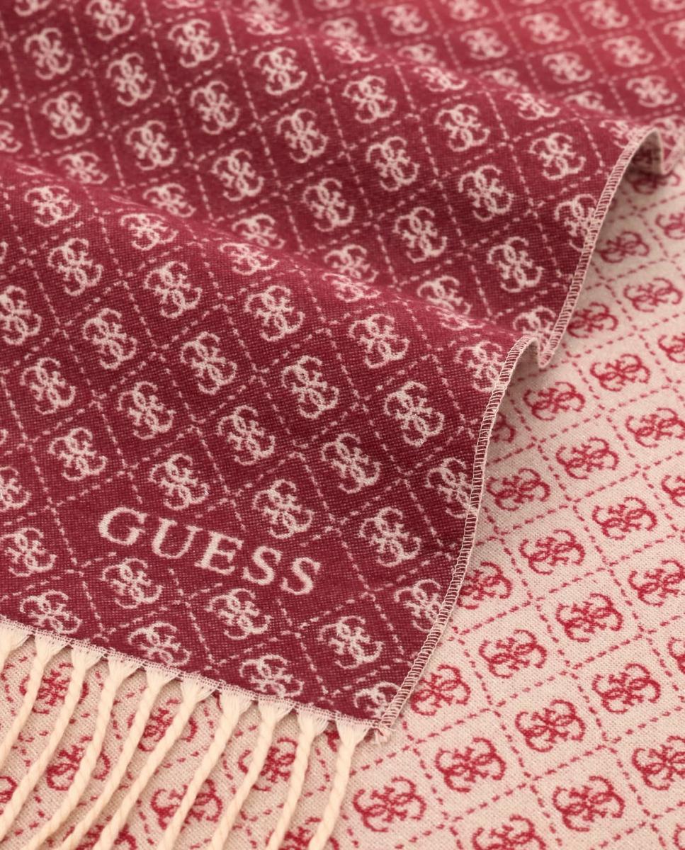 Lenço de Jacquard com Monograma de Logótipo para Mulher Vermelho-3