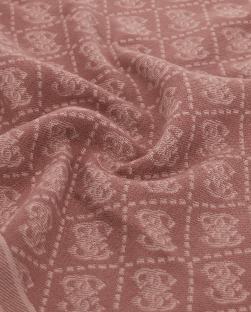 Lenço de Jacquard com Monograma de Logótipo para Mulher Vermelho-2