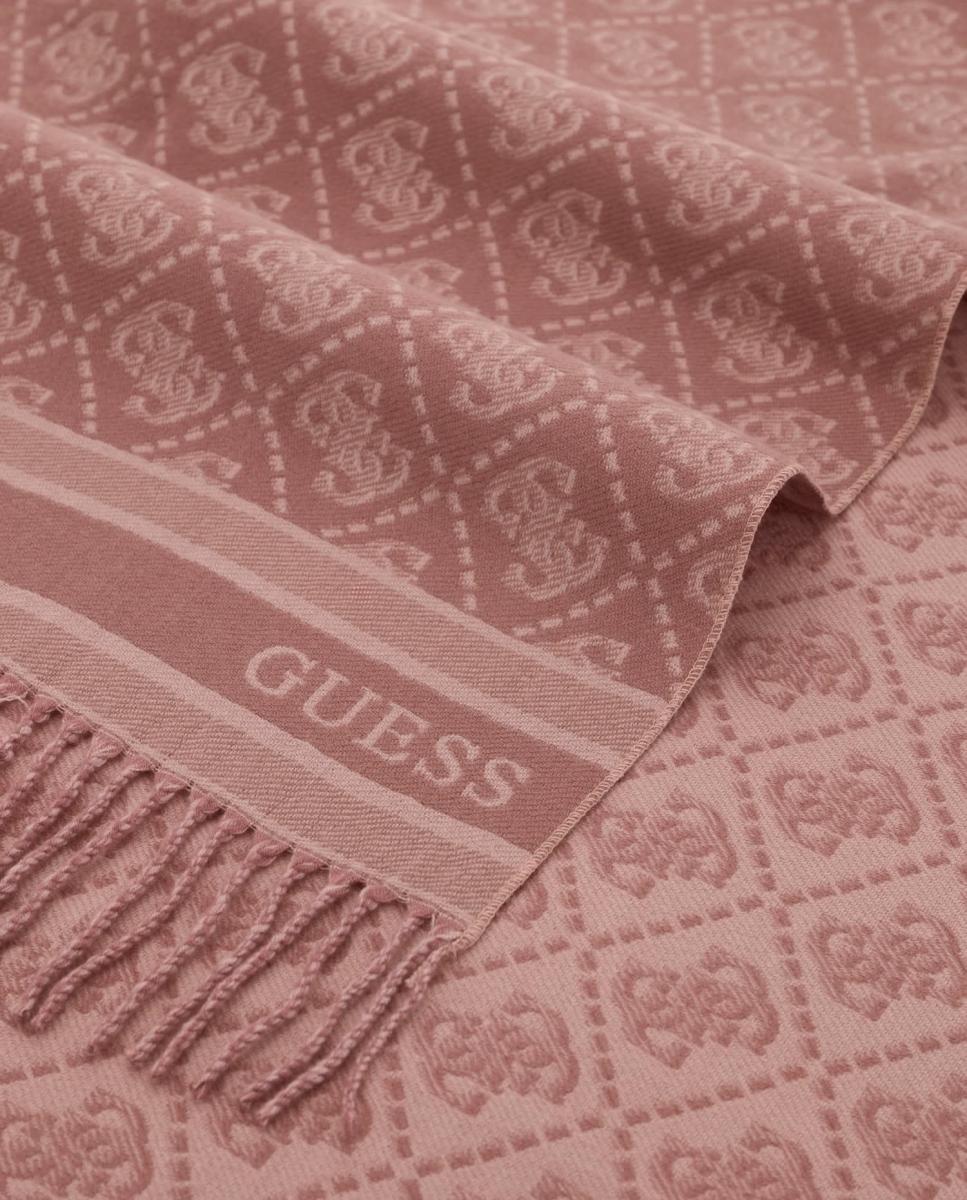 Lenço de Jacquard com Monograma de Logótipo para Mulher Vermelho-3