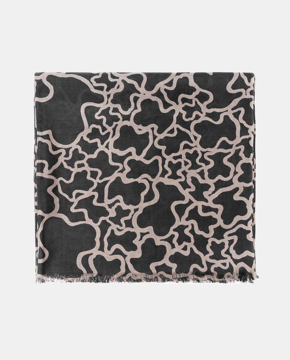 Imagen 1 de Fular negro con estampado de logos Negro