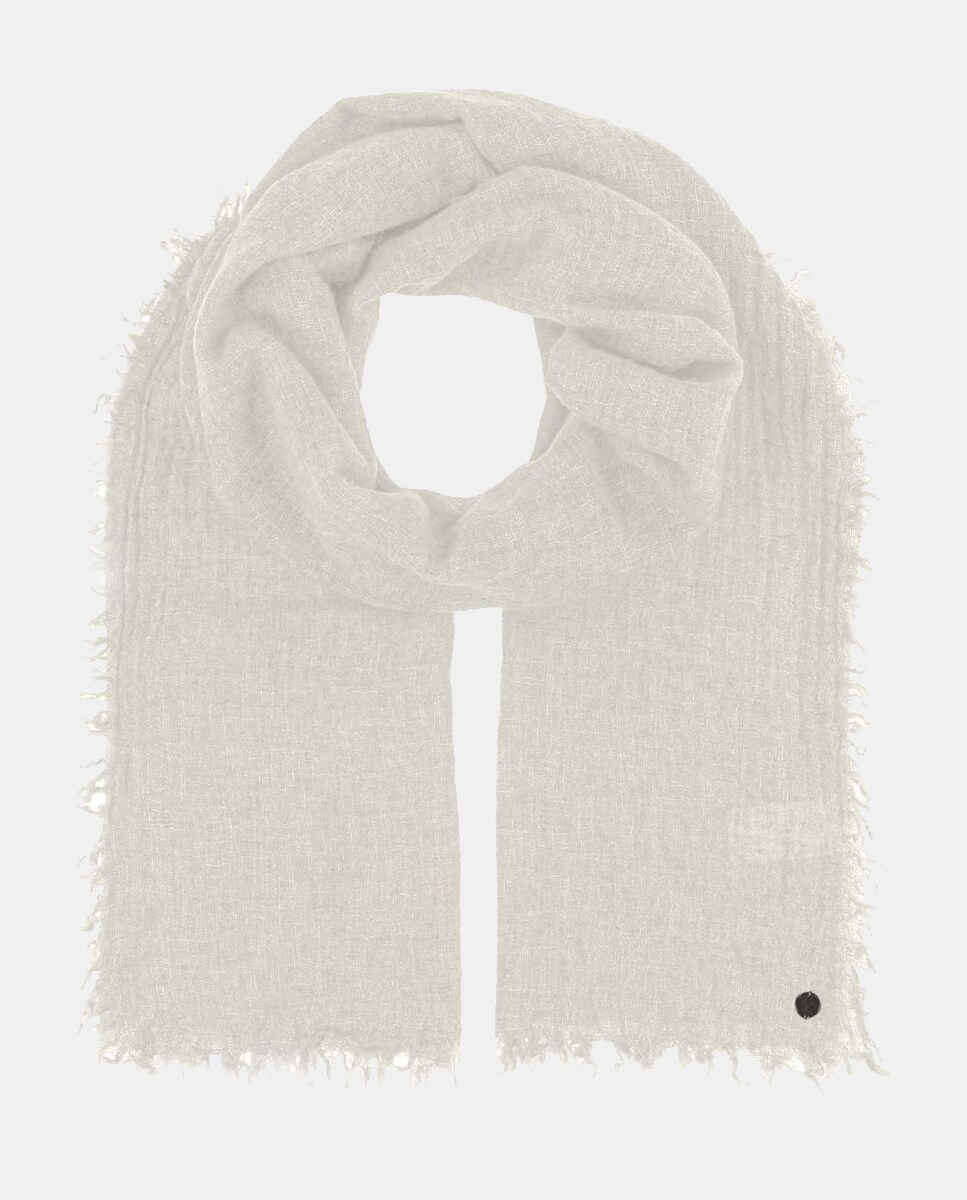 Cachecol Liso com Franjas Branco-2