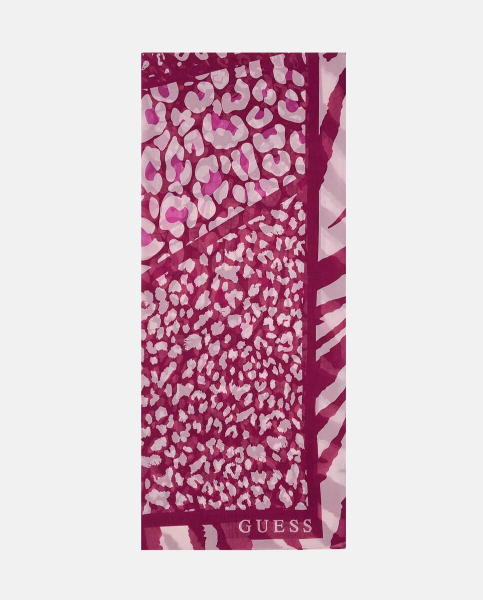 Écharpe com Animal Print Rosa-1