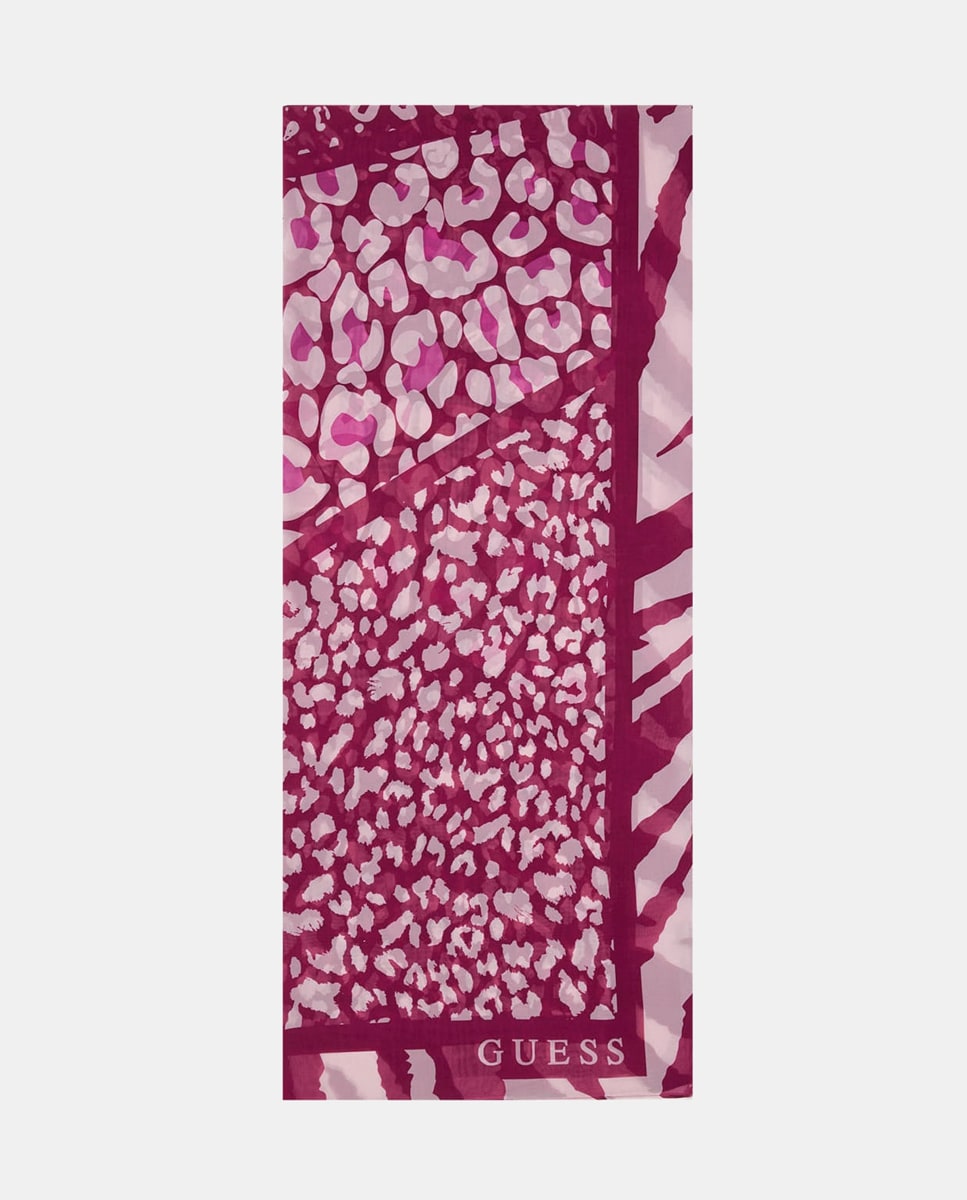 Écharpe com Animal Print Rosa-1