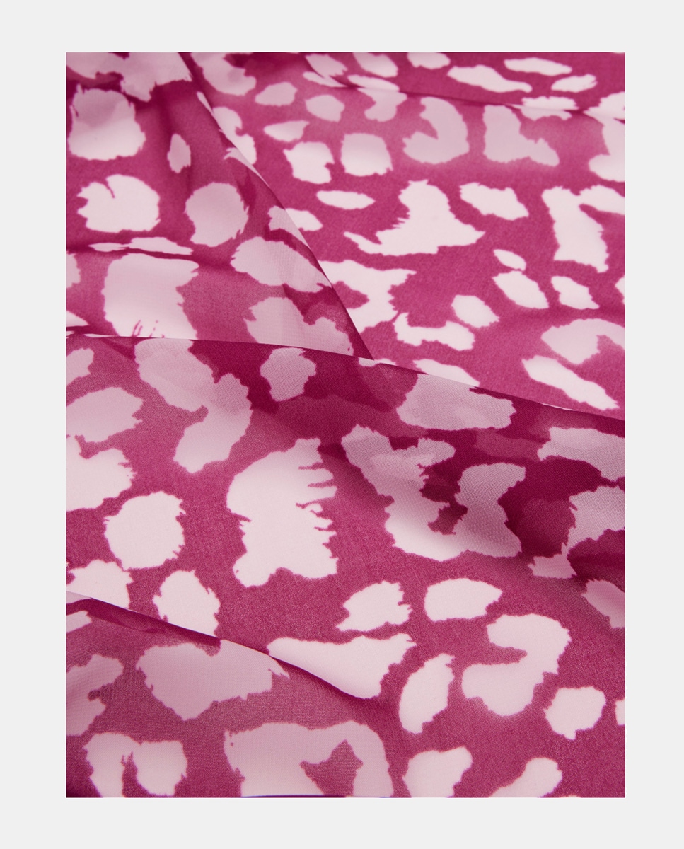 Écharpe com Animal Print Rosa-2