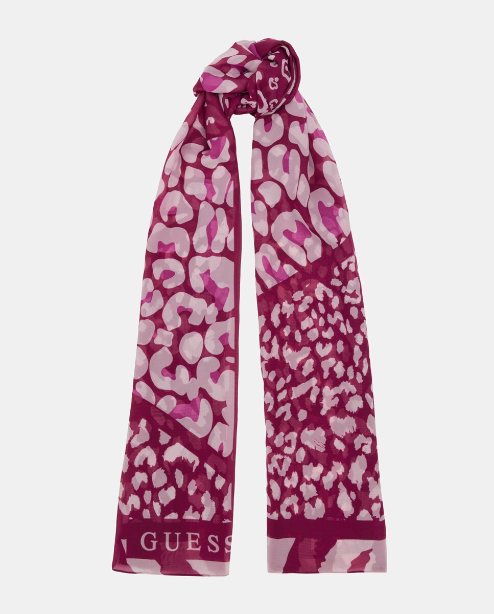 Écharpe com Animal Print Rosa-3