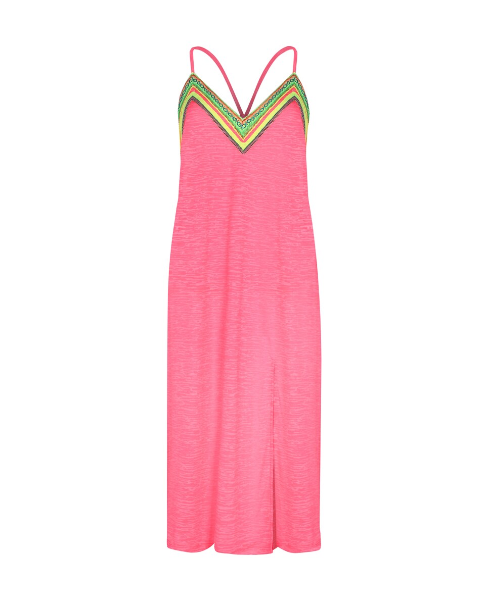 Kaftan Comprido Liso Rosa-3