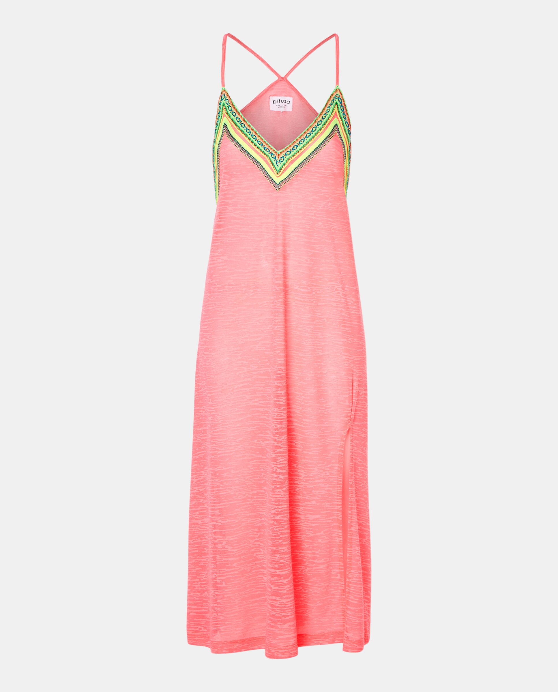 Kaftan Comprido Liso Rosa-4