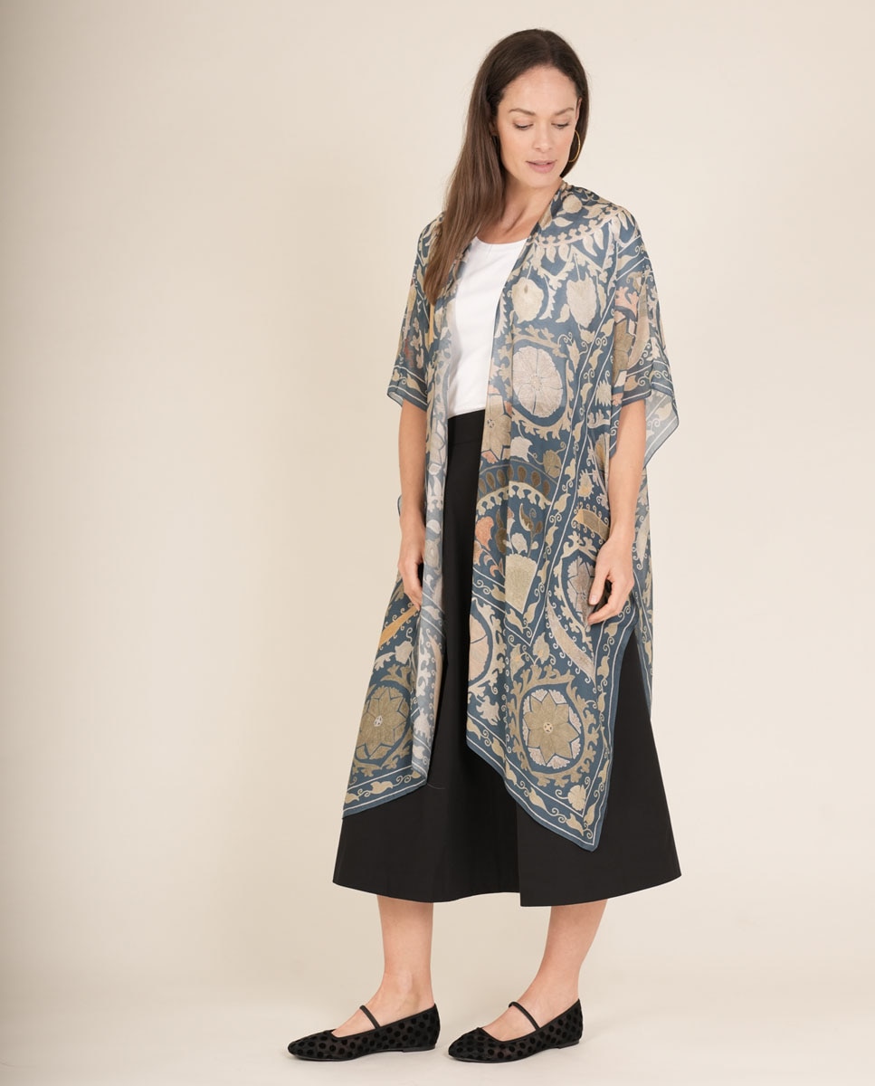 Kimono Comprido Azul-3