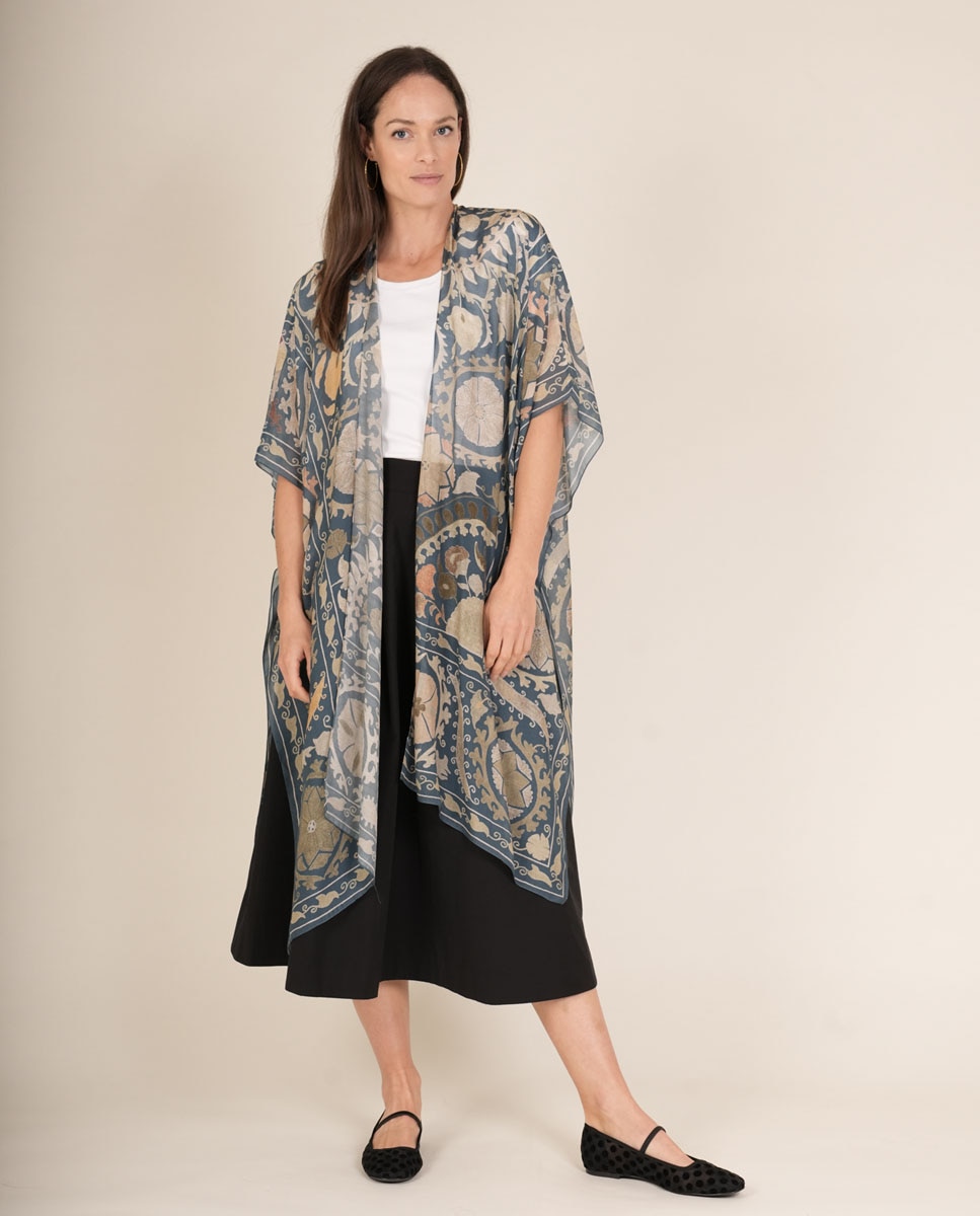 Kimono Comprido Azul-5