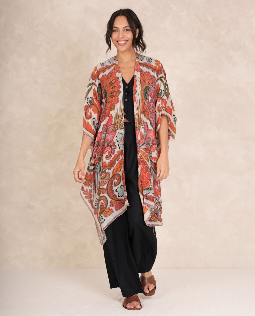Kimono Comprido Laranja-1