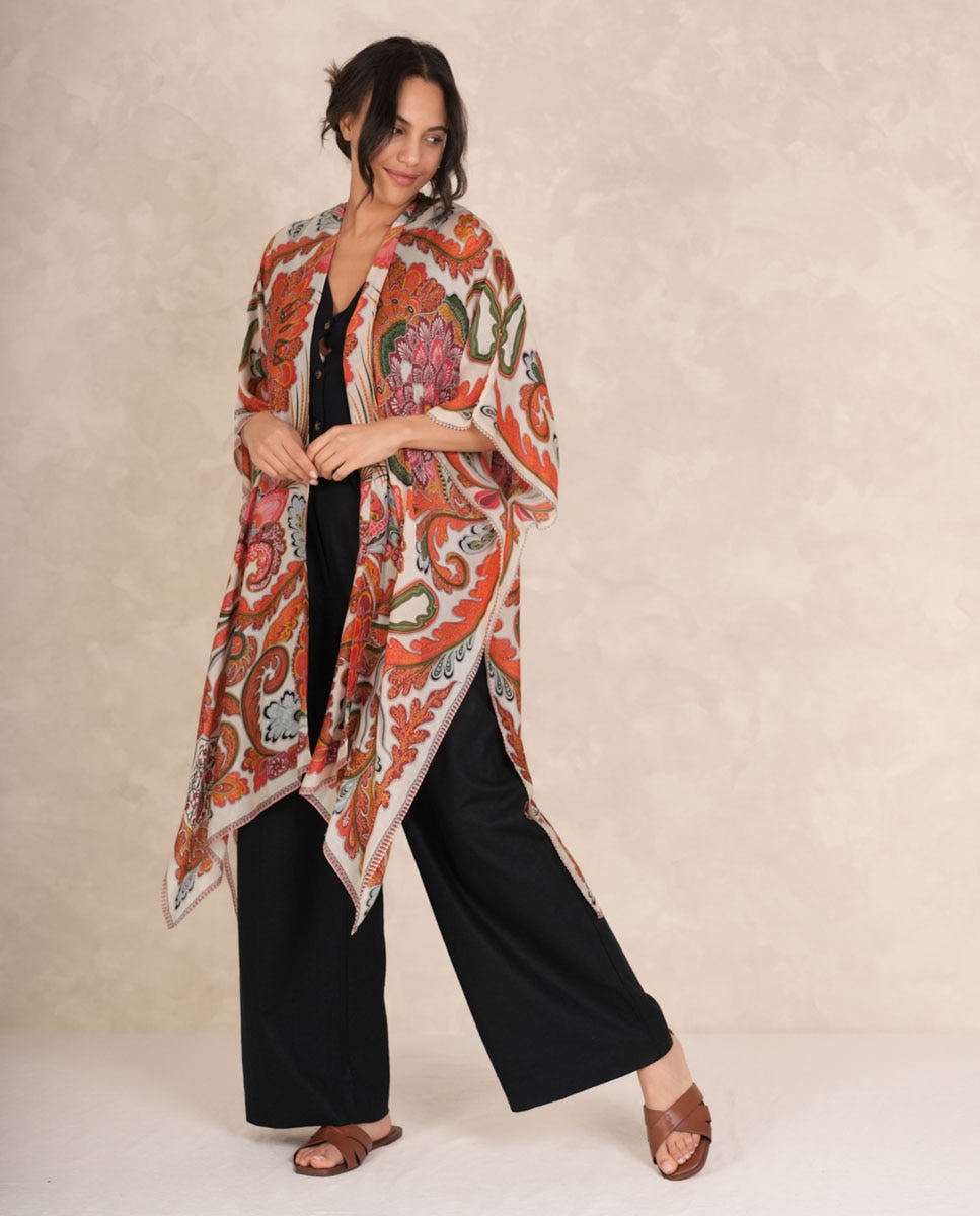 Kimono Comprido Laranja-2