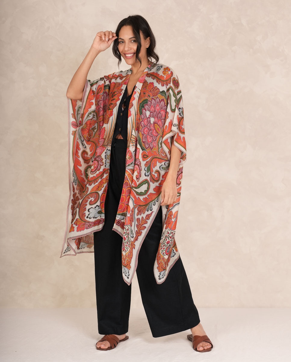 Kimono Comprido Laranja-3