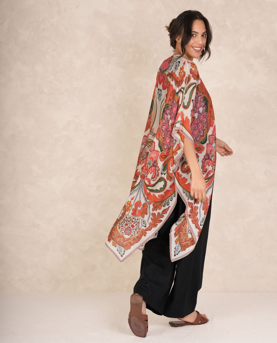 Kimono Comprido Laranja-4