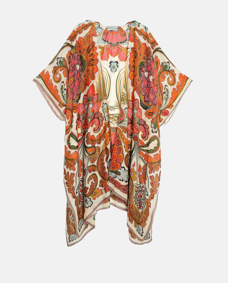 Kimono Comprido Laranja-5