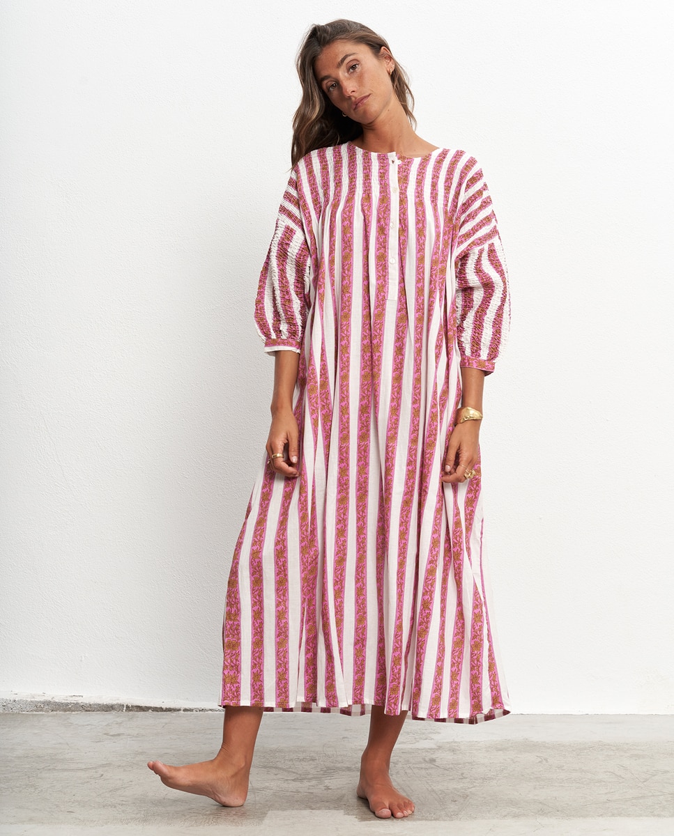 Par y Escala - Maxi Vestido caftan de algodon.