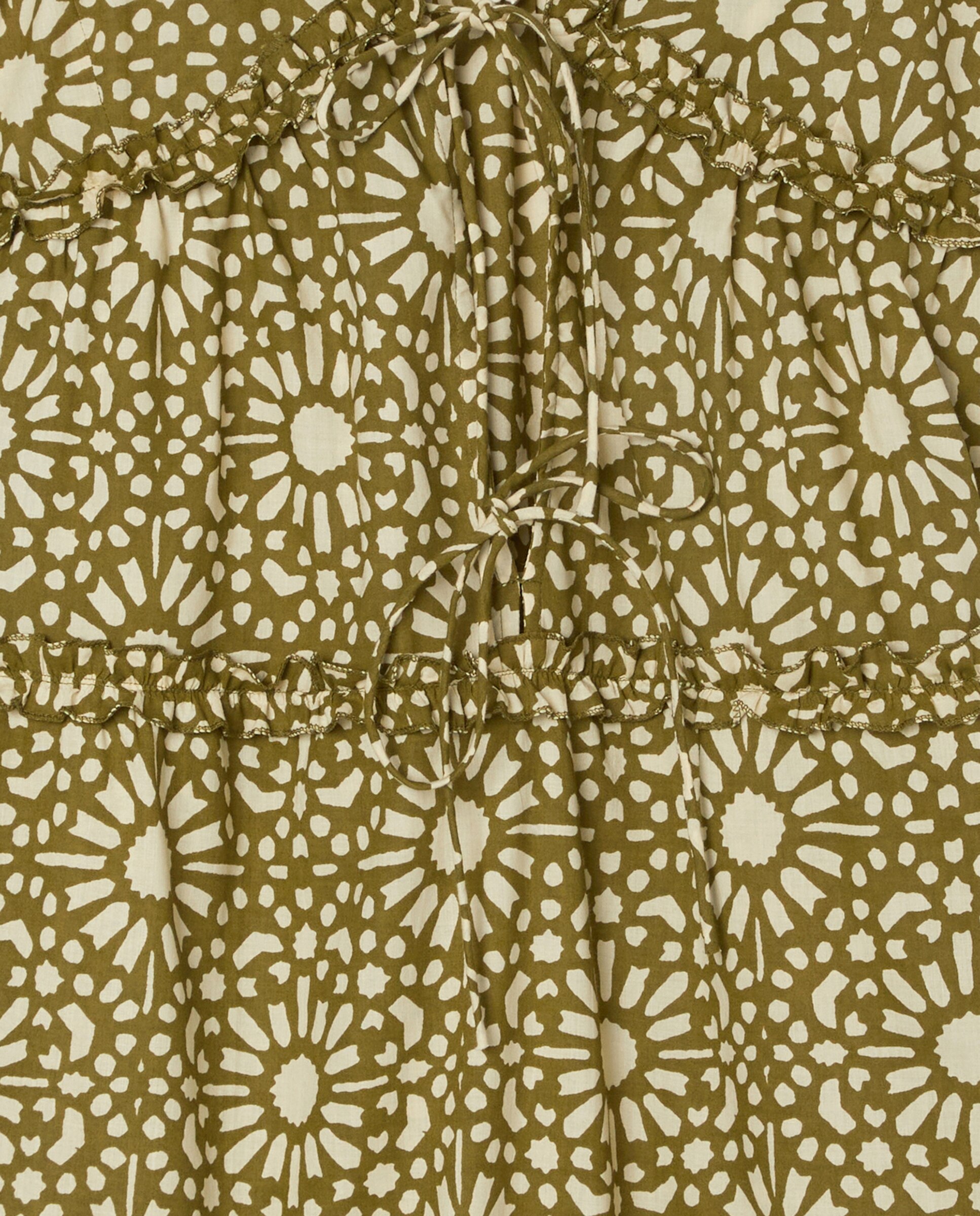 Vestido Kaftan de Alças de Algodão Verde-claro-3