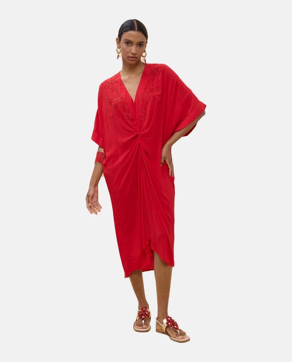 Imagem 0 de Vestido Midi de Linho Atado