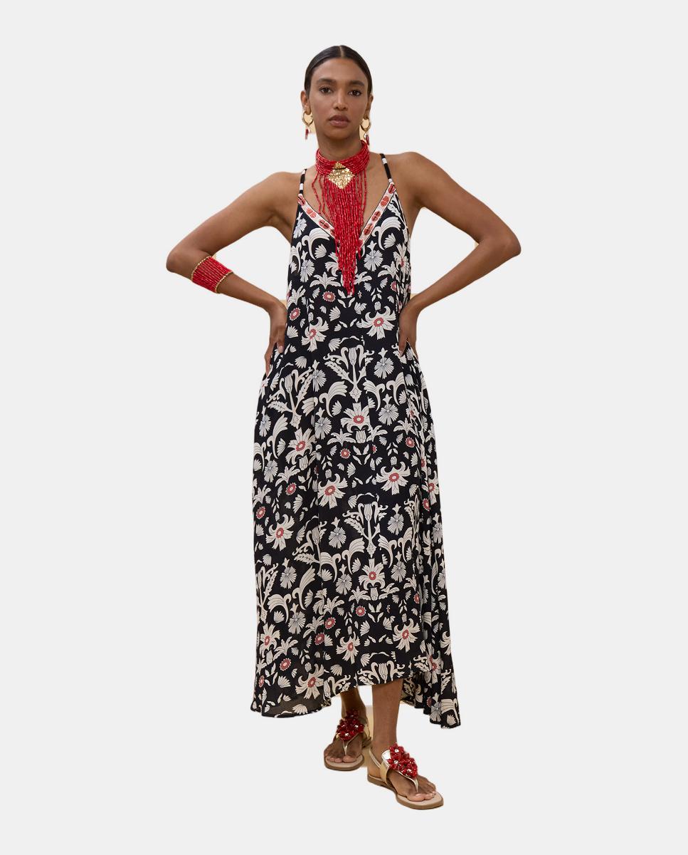 Imagem 0 de Vestido Comprido de Alças com Estampado