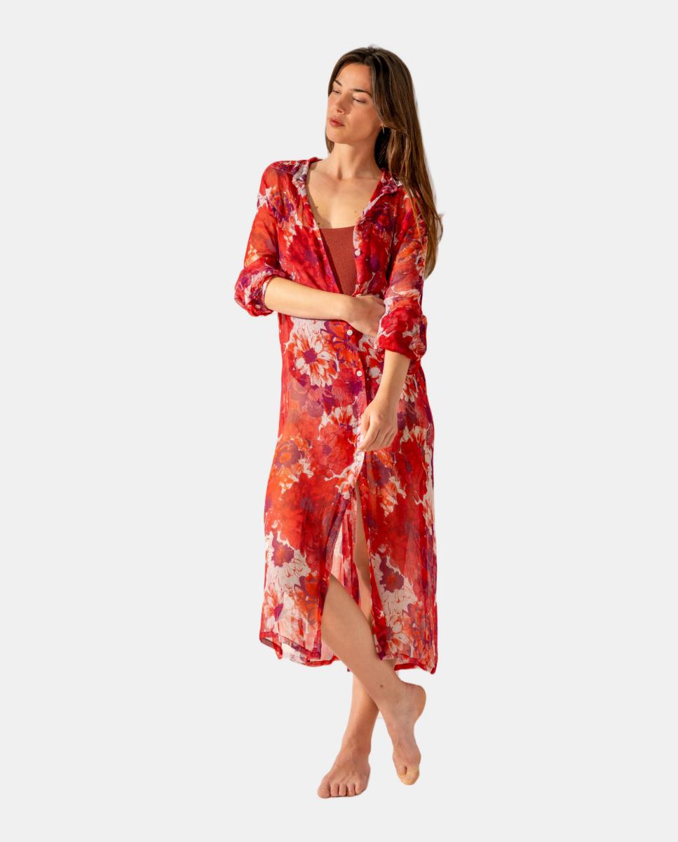 Abbacino - Túnica de viscosa con estampado floral.