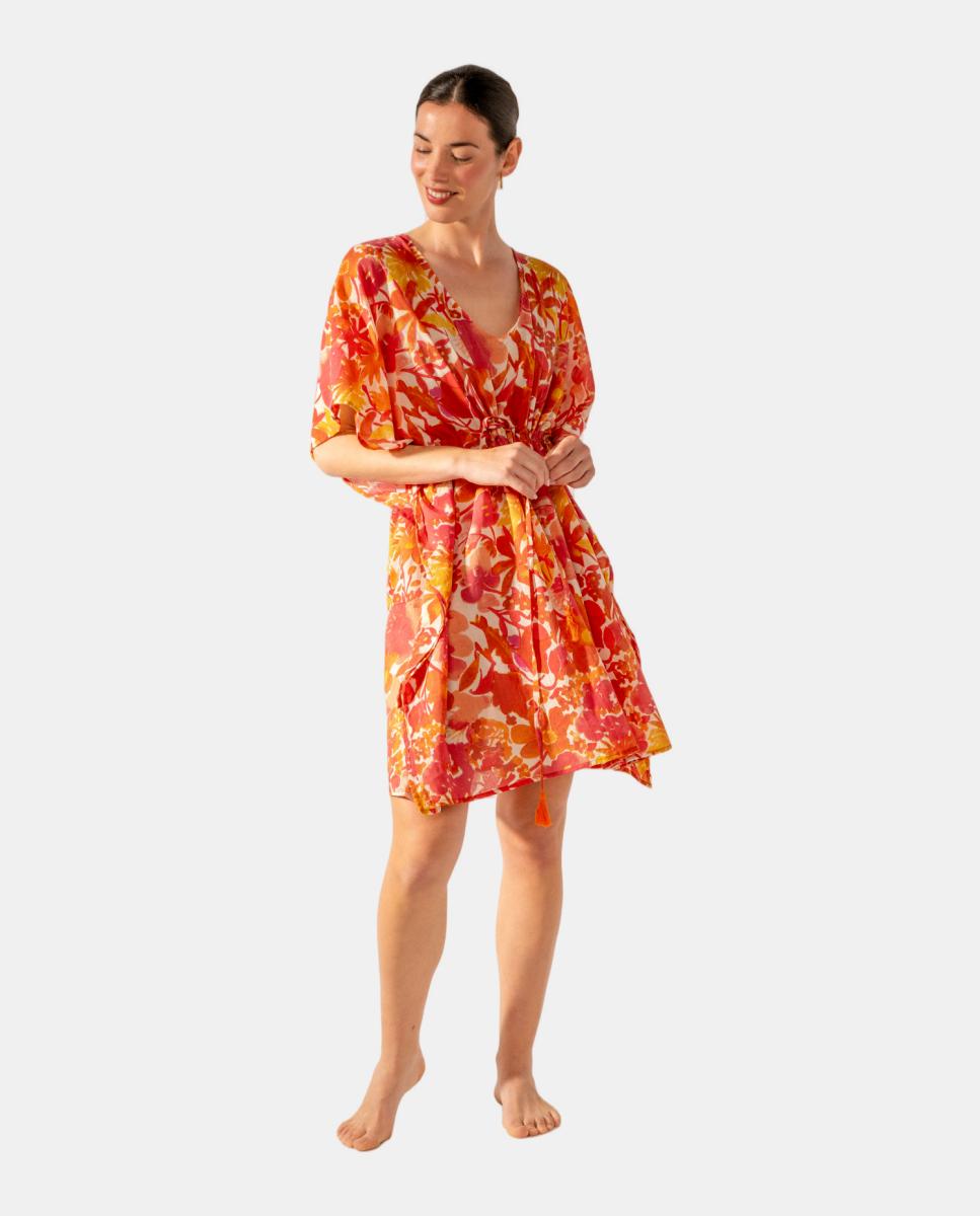 Imagem 0 de Kaftan com Estampado Floral em Algodão