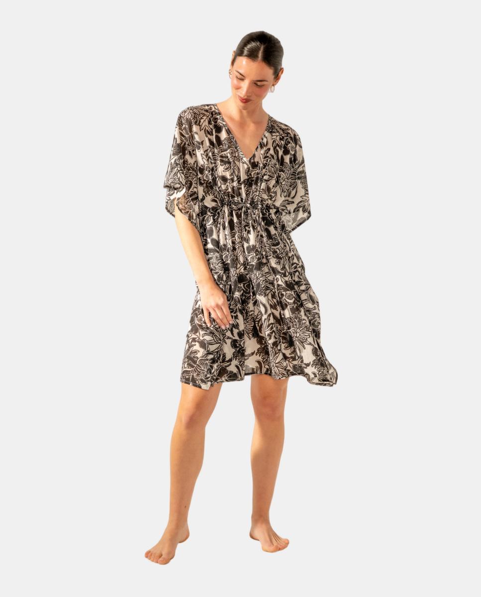 Imagem 0 de Kaftan com Estampado Floral em Algodão