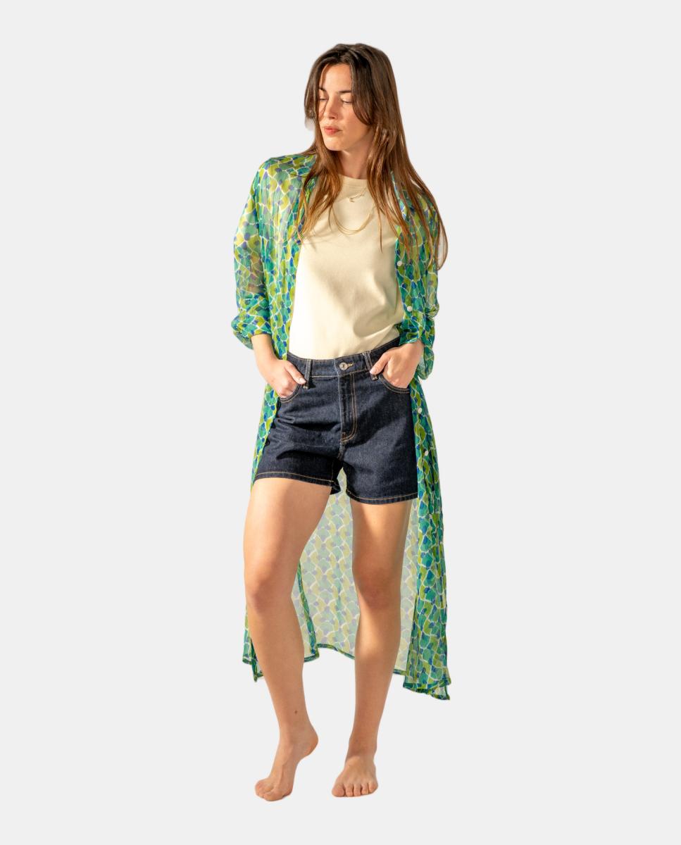 Imagem 0 de Túnica de Viscose com Estampado Geométrico