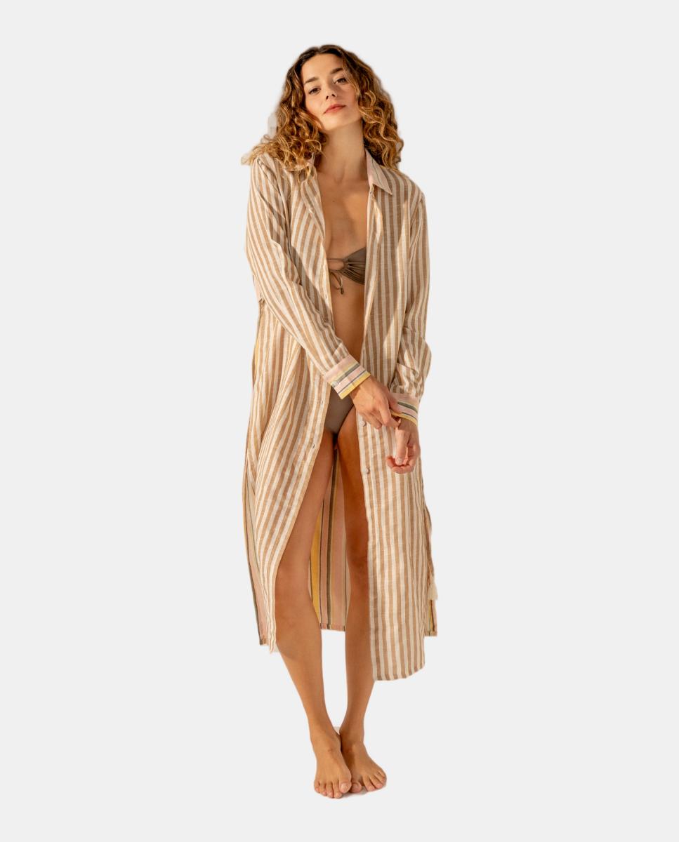 Imagem 0 de Túnica de Viscose com Estampado às Riscas