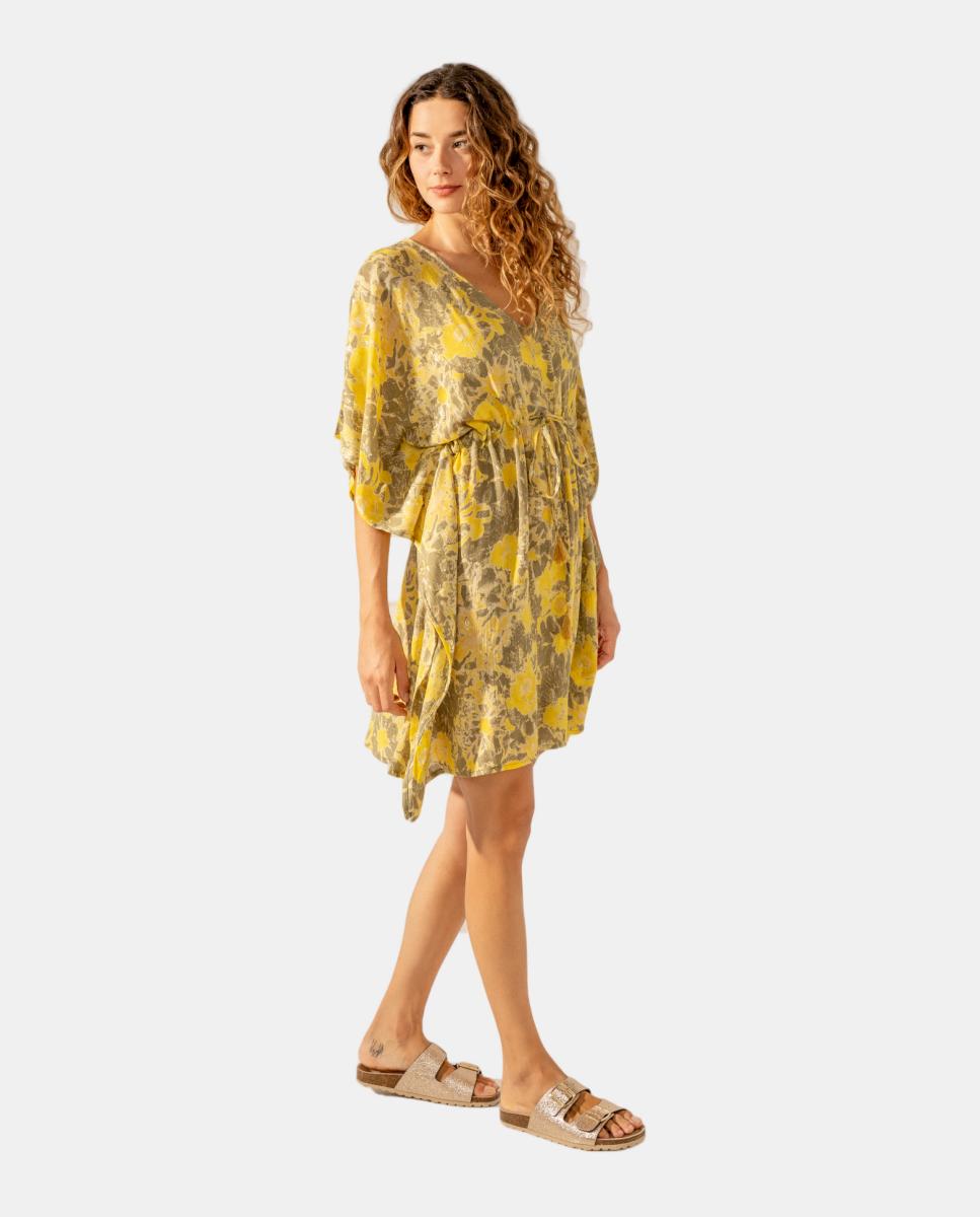Imagem 0 de Kaftan de Algodão com Estampado Abstrato