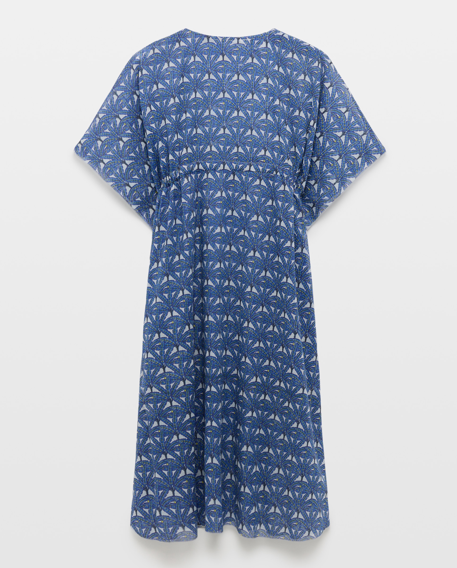 Kaftan de Algodão Azul-3