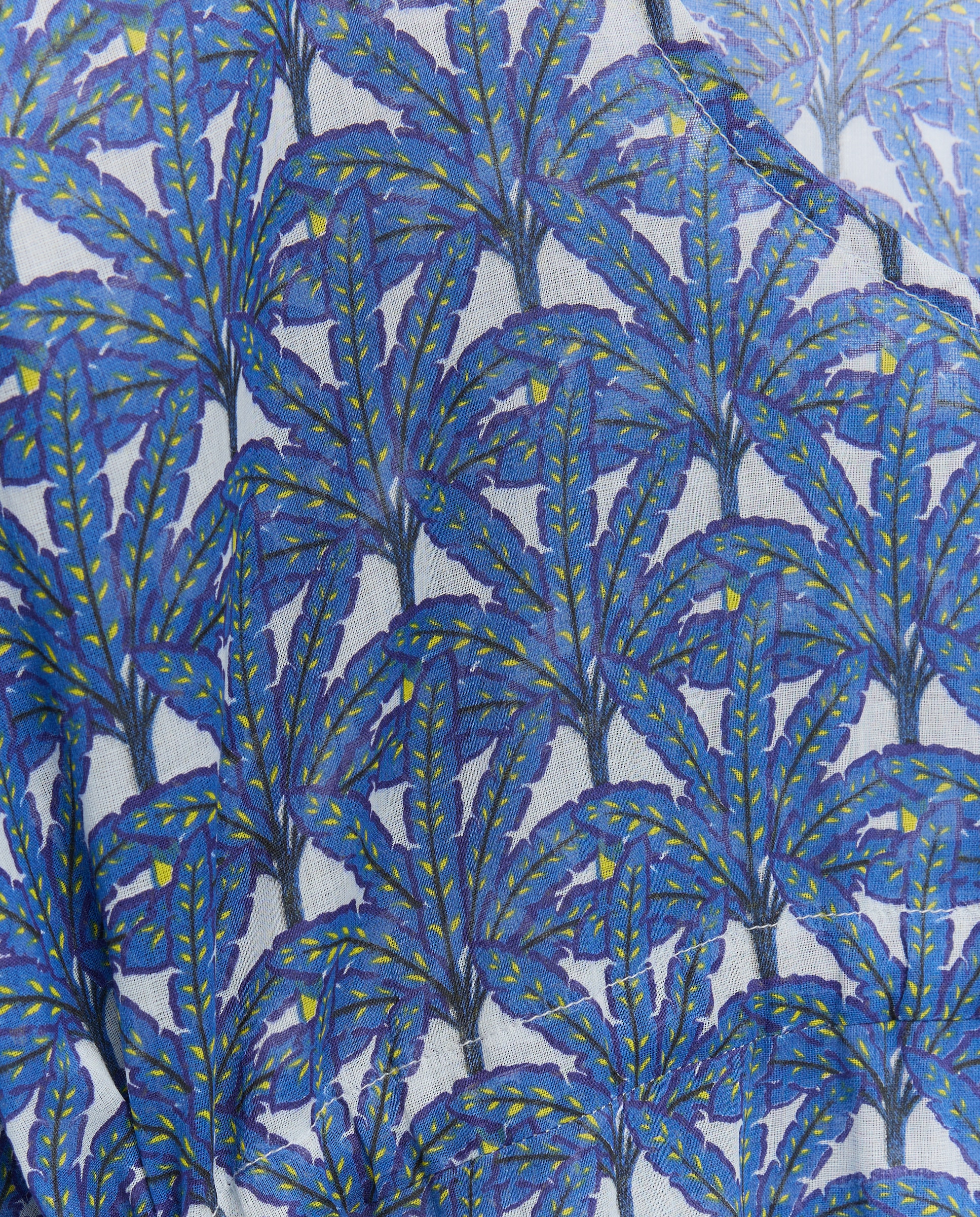 Kaftan de Algodão Azul-4