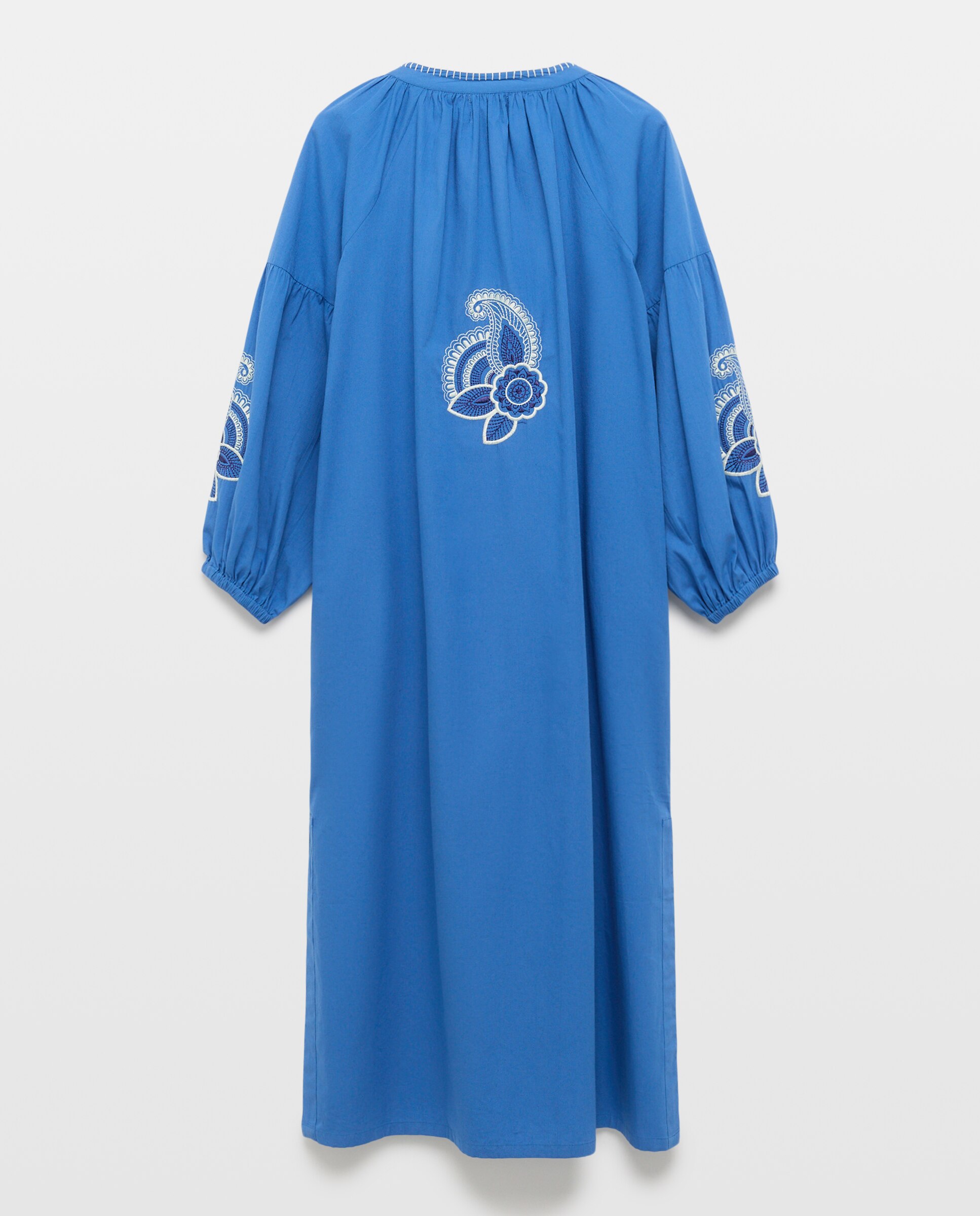 Kaftan de Algodão Azul-3