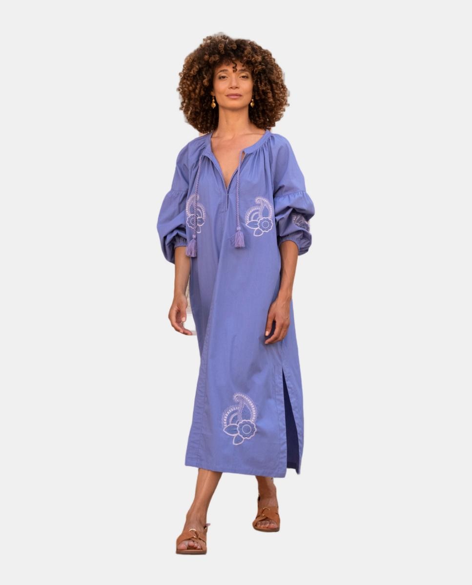 Kaftan de Algodão Lilás-2